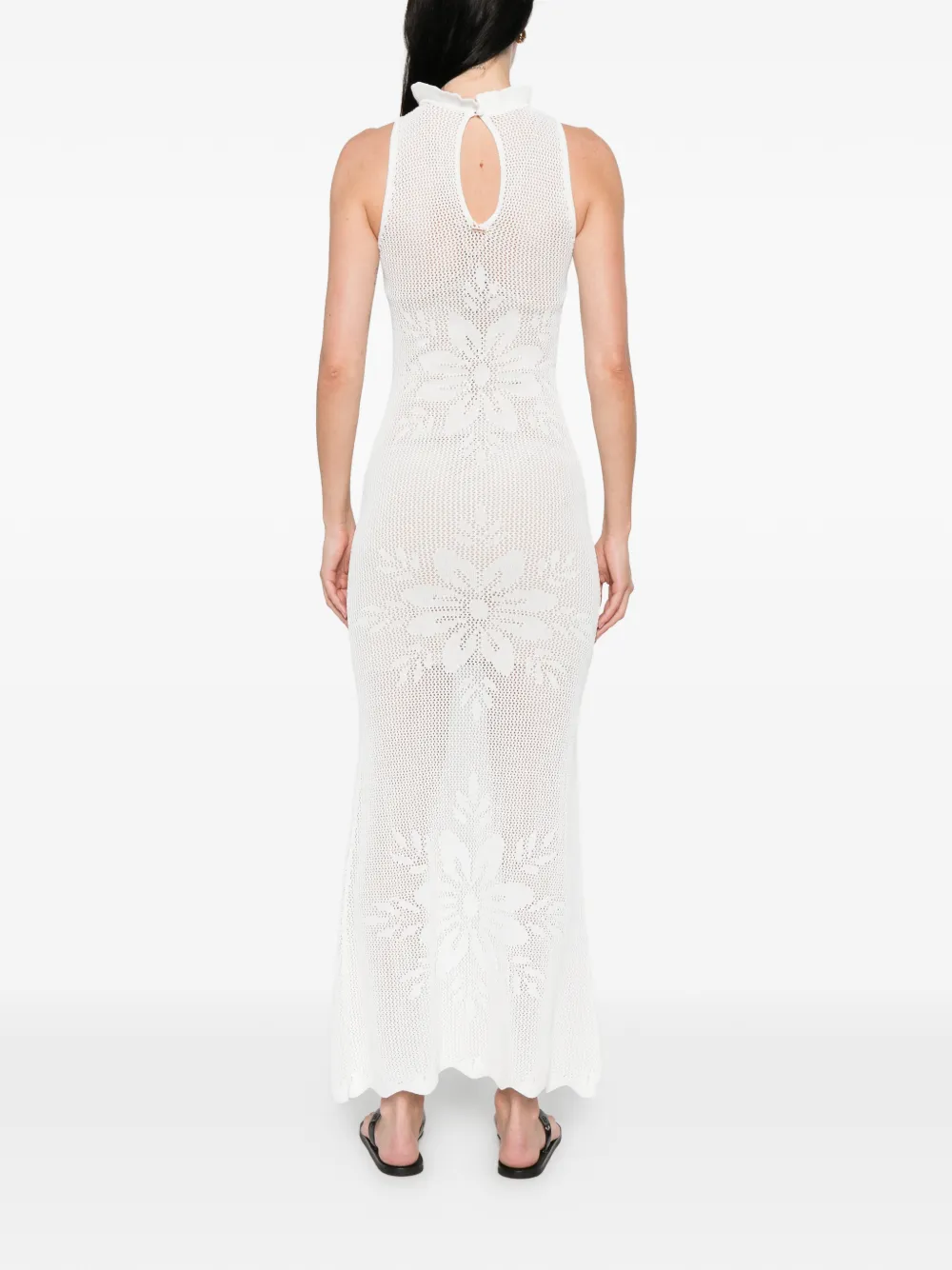 TWINSET Mouwloze maxi-jurk met bloemenprint Wit