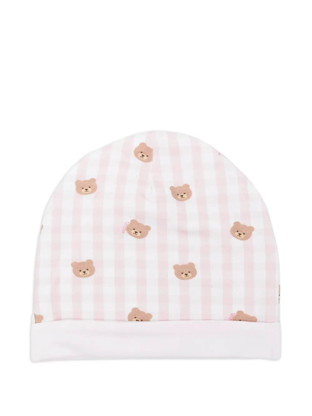 Nanán 小熊格纹套头帽 In Pink
