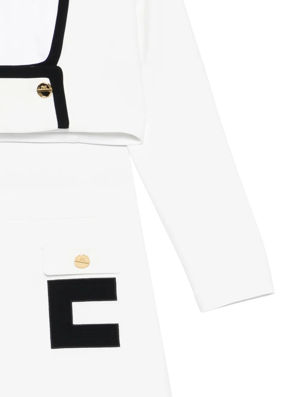 Elisabetta Franchi Kids Rok set met zwarte afwerking Wit