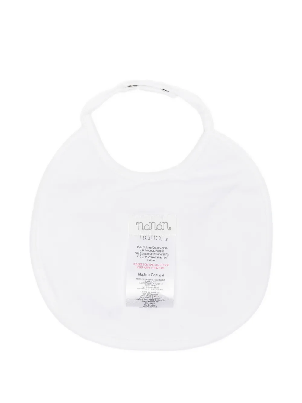  Nanan Striped Ruffled Bib - White 
