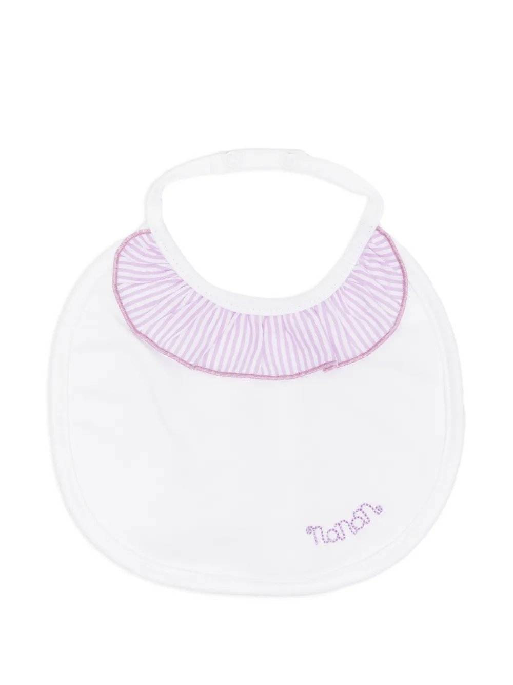 NANAN striped ruffled bib - Weiß