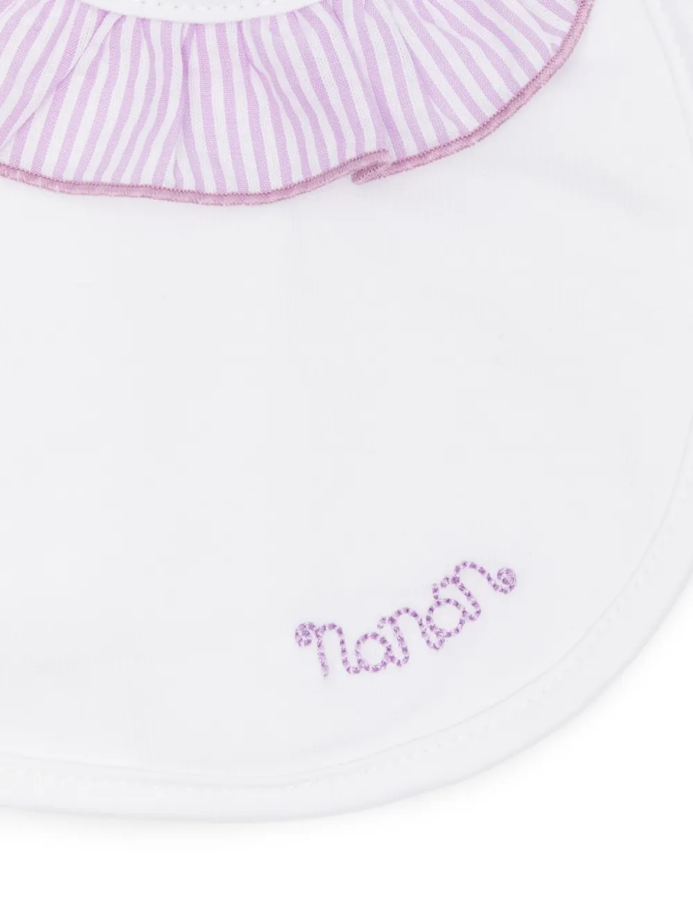  Nanan Babero A Rayas Con Volantes - Blanco 