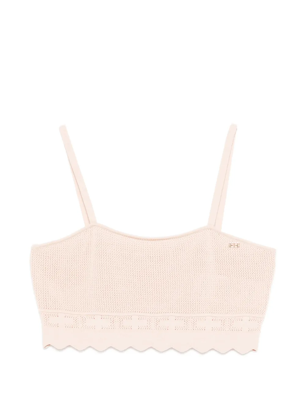 Elisabetta Franchi Kids scalloped crop top - Rosa