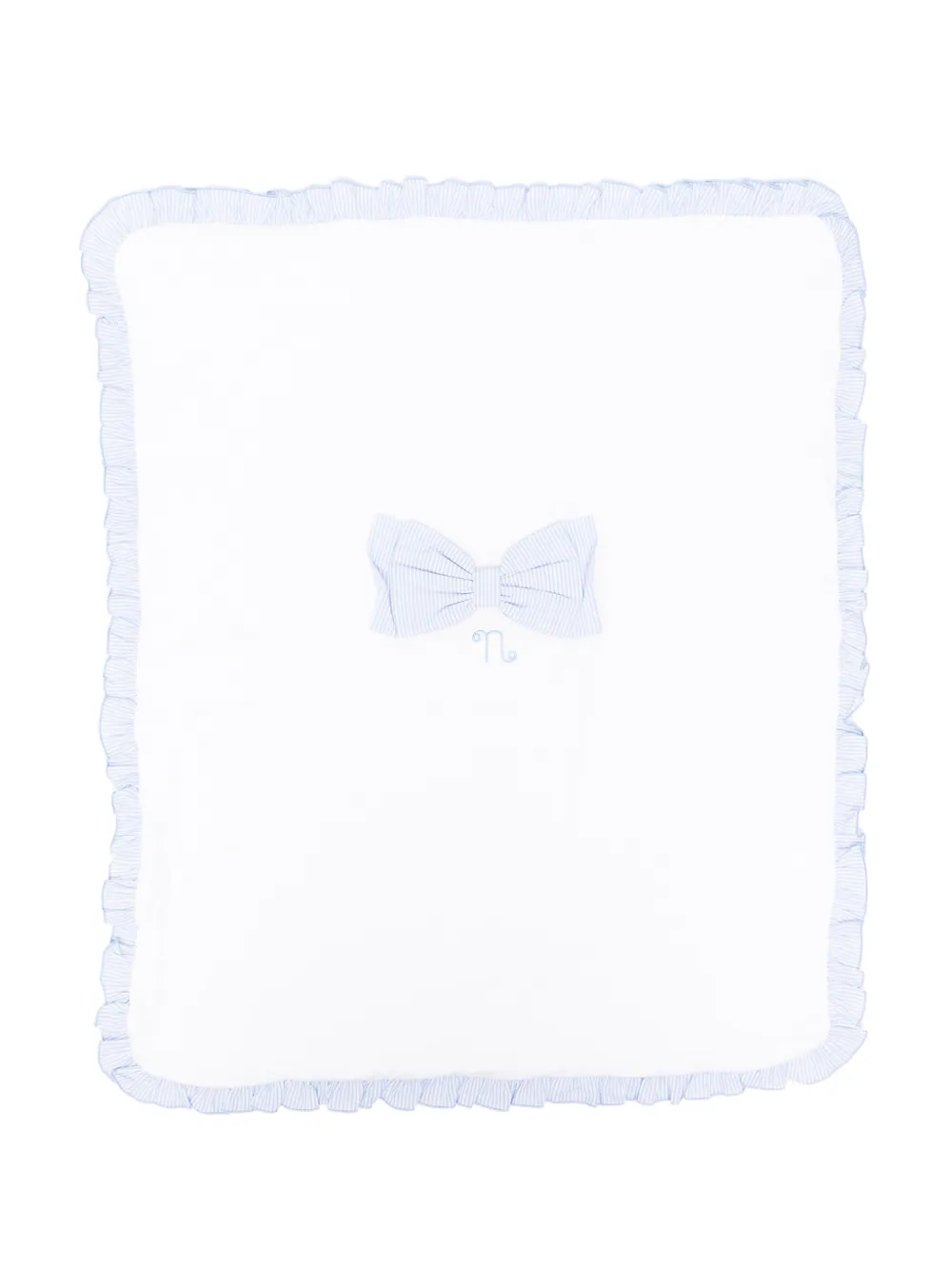 NANAN striped ruffle blanket - Bianco