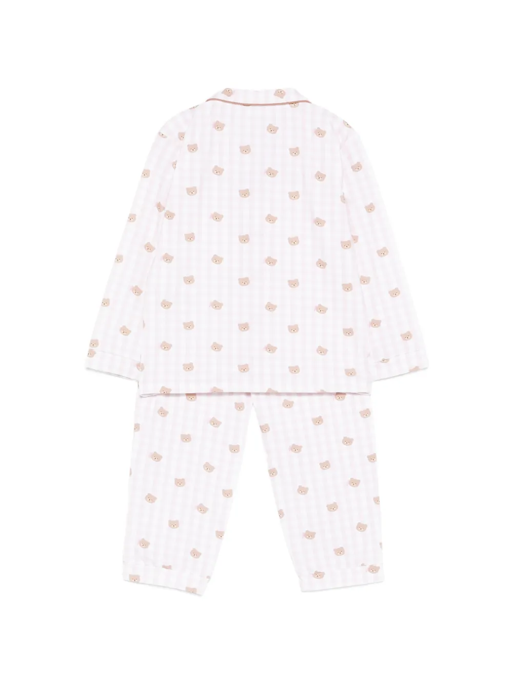  Nanan Gingham-pattern Bear-detail Pajamas - Pink 