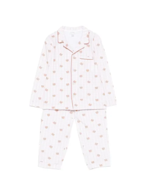 NANAN gingham-pattern bear-detail pajamas