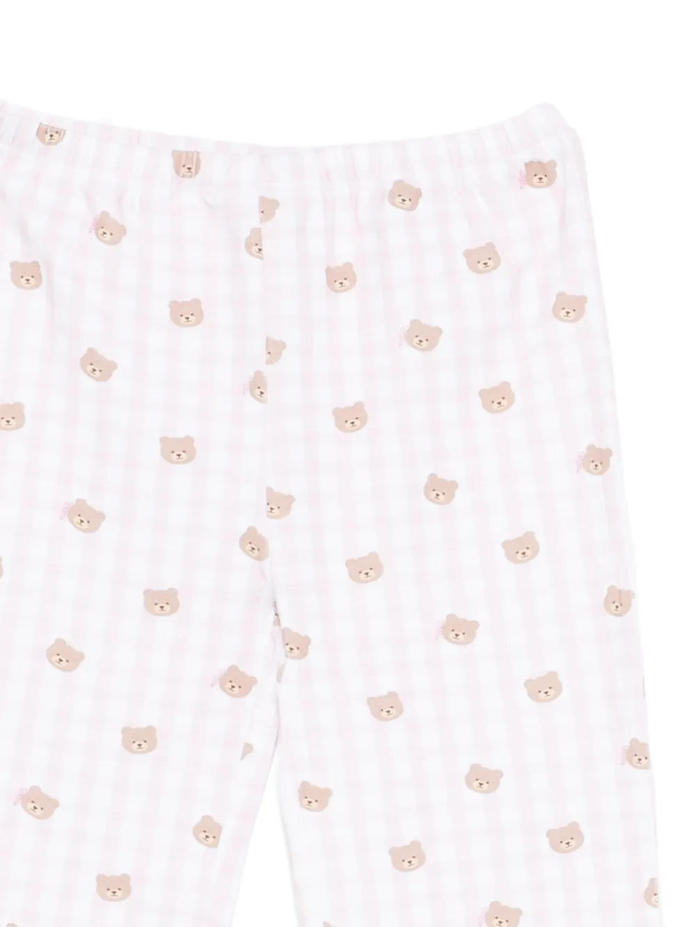  Nanan Gingham-pattern Bear-detail Pajamas - Pink 