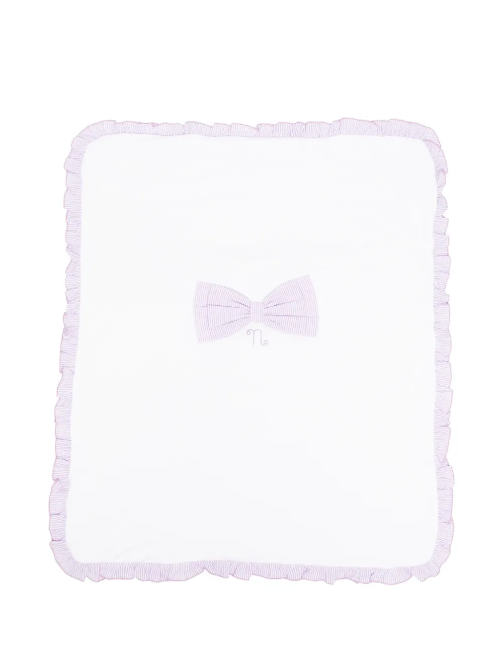 NANAN bow-detail blanket - Bianco