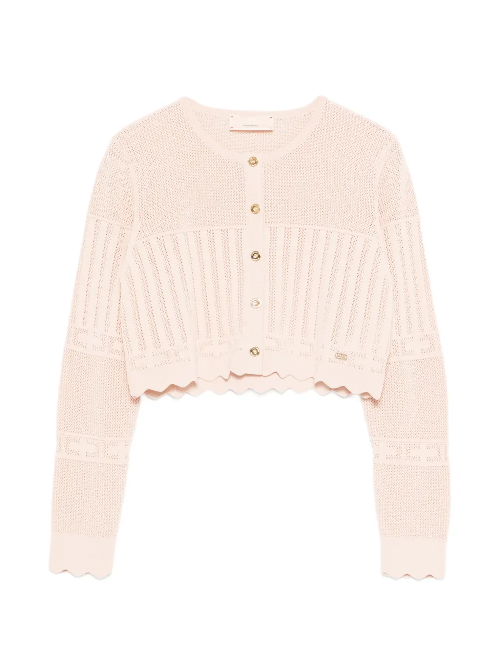 Elisabetta Franchi Kids scalloped button cardigan - Rosa
