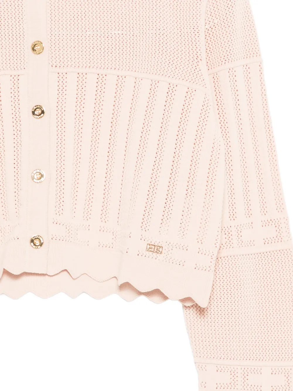 Elisabetta Franchi Kids Vest met gewelfde afwerking en knoop Roze