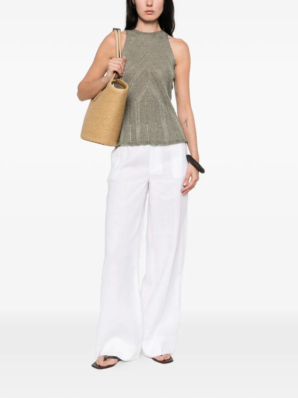TWINSET Tanktop met ronde hals Groen