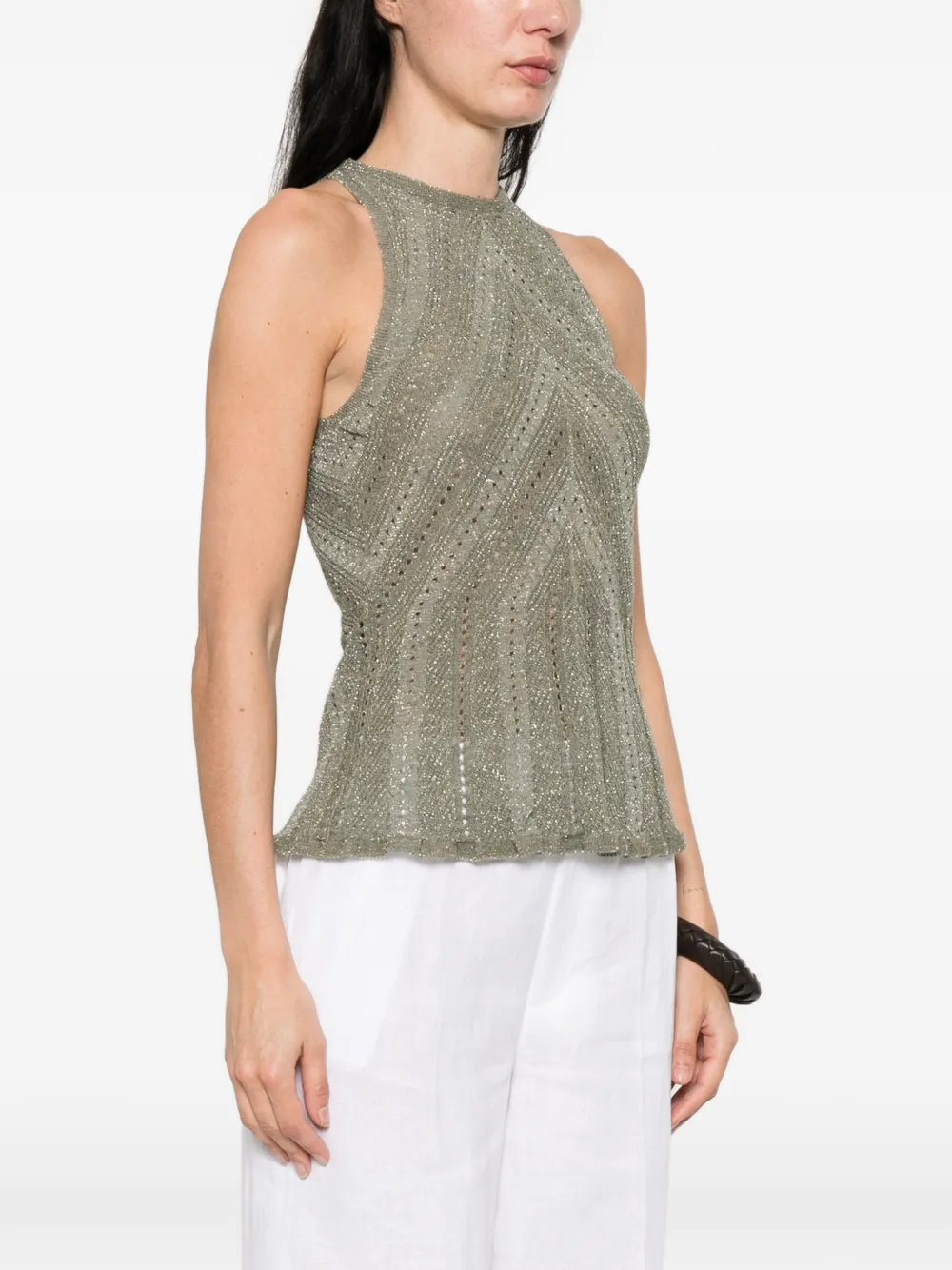 TWINSET Tanktop met ronde hals Groen