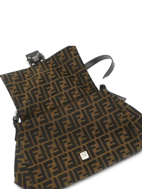Fendi Pre-Owned 2000 Zucca logo-pattern Shoulder Bag | Black