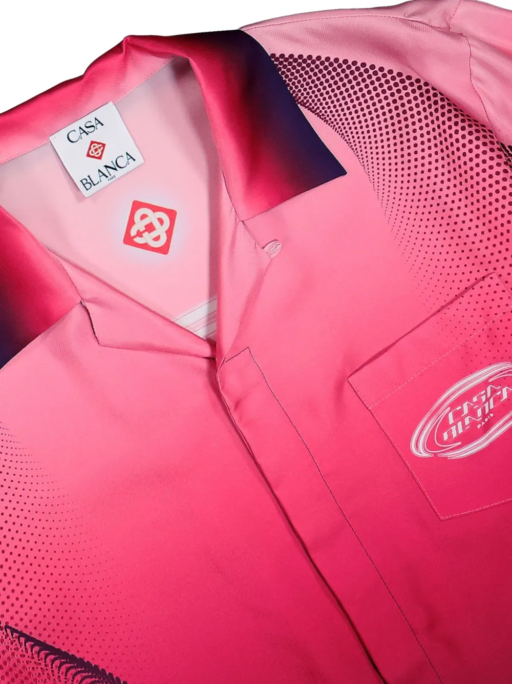 Casablanca Overhemd met Cubaanse kraag met kleurverloop Roze