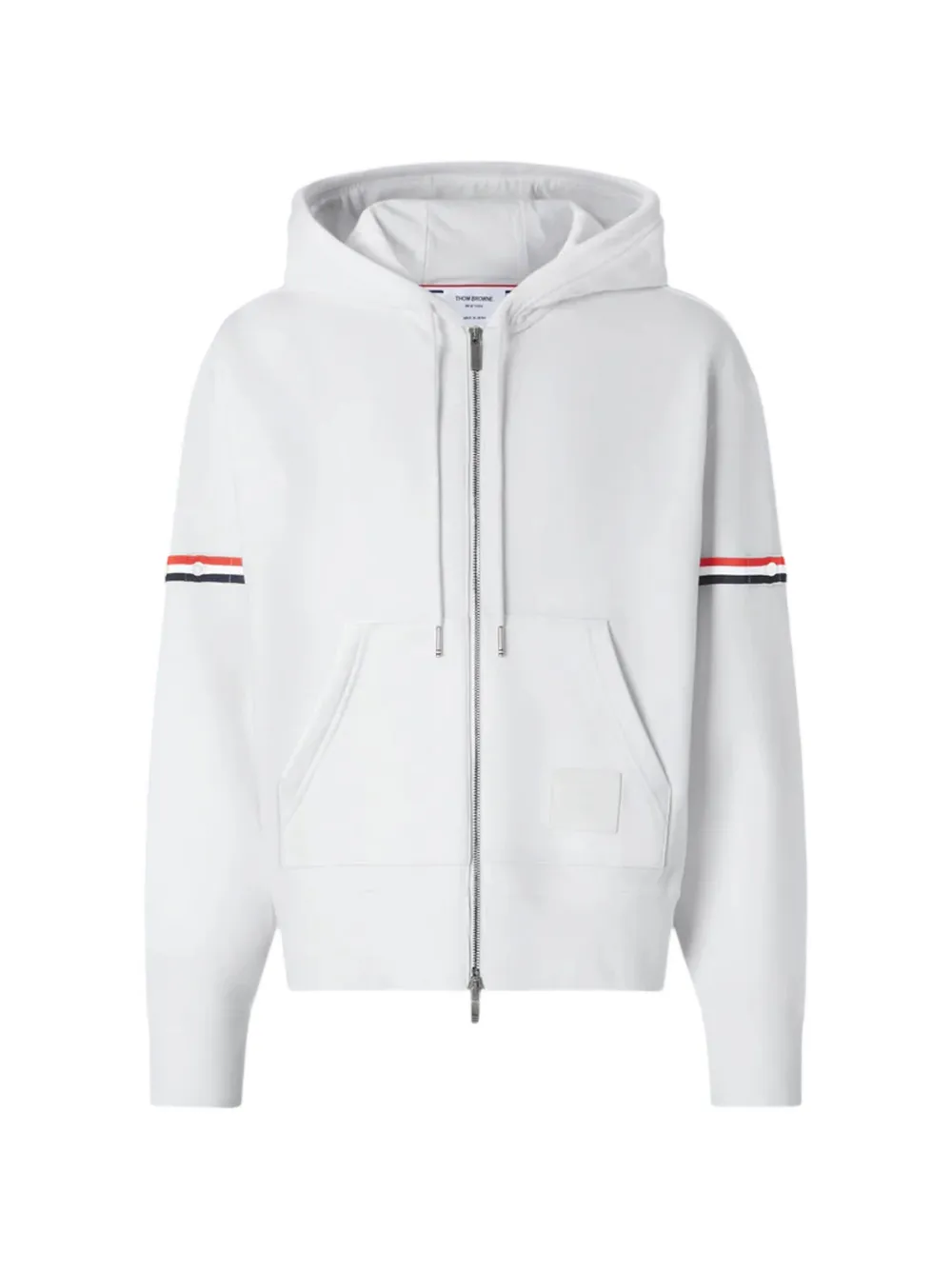 Thom Browne striped zip-up hoodie - Weiß