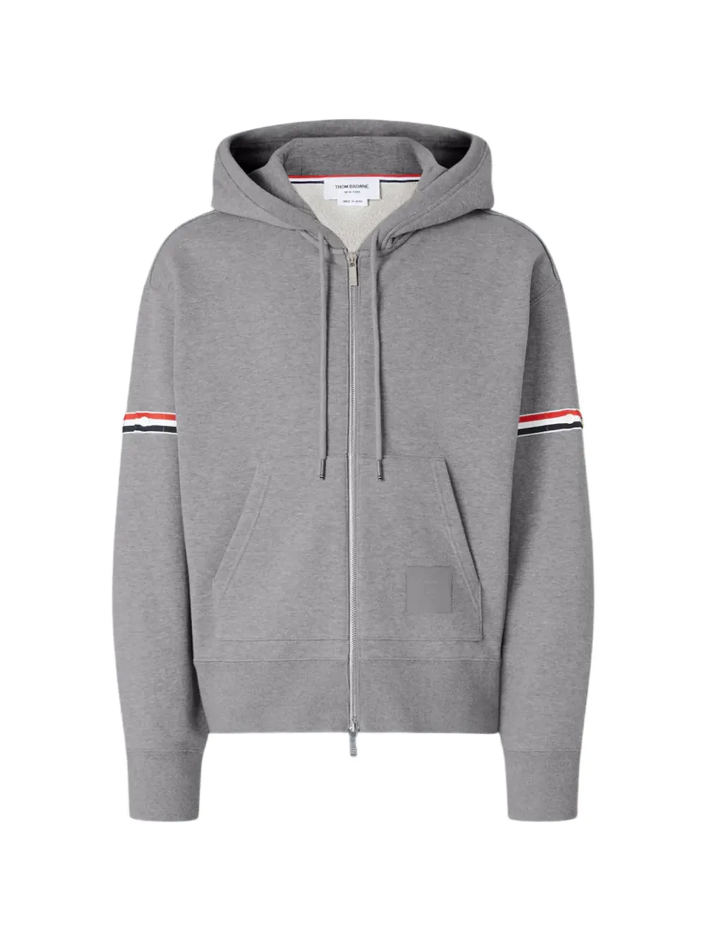 Thom Browne striped-detail hoodie - Grau