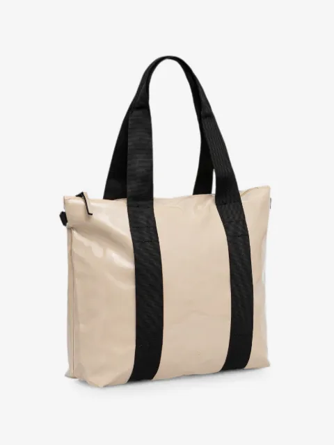 Rains Bolsa tote mini com acabamento brilhante