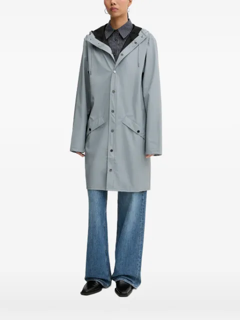 Rains hooded press-stud raincoat