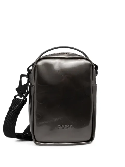 Rains glossy-finish logo-embossed shoulder bag