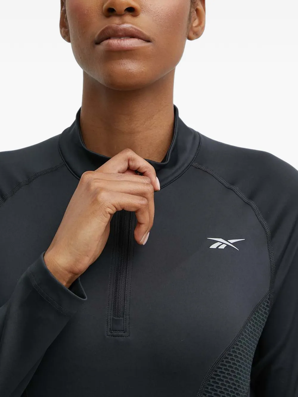 Reebok T-shirt met rits Zwart