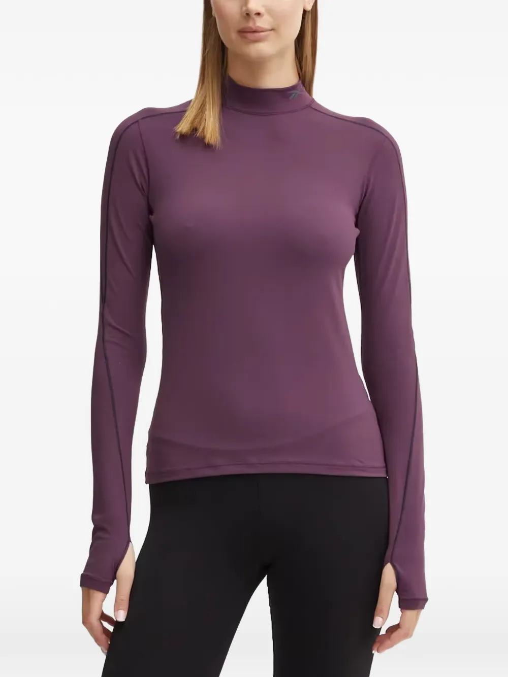 Reebok logo-detail mock-neck top