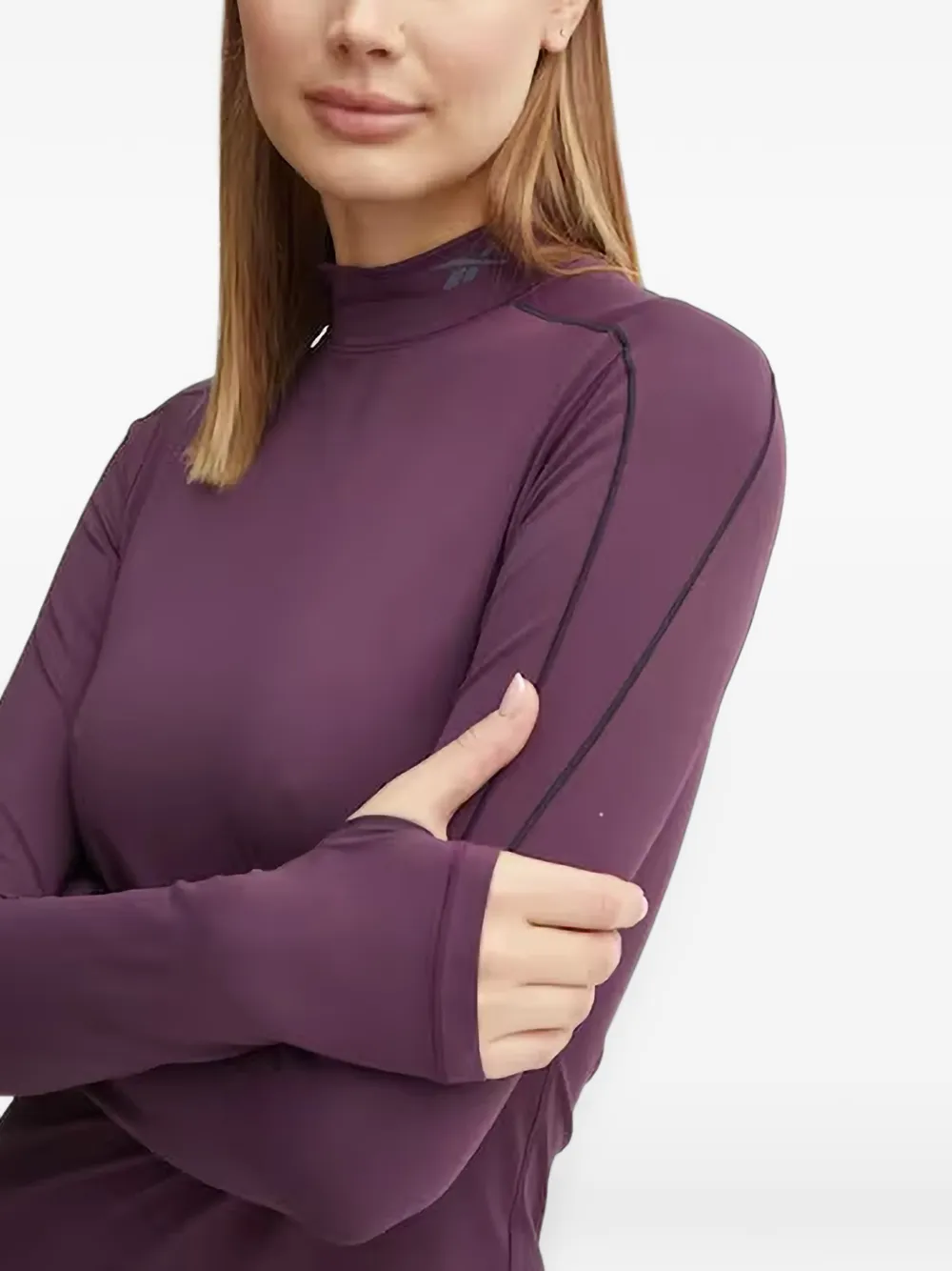 Reebok Top met logodetail en ronde hoge hals Paars