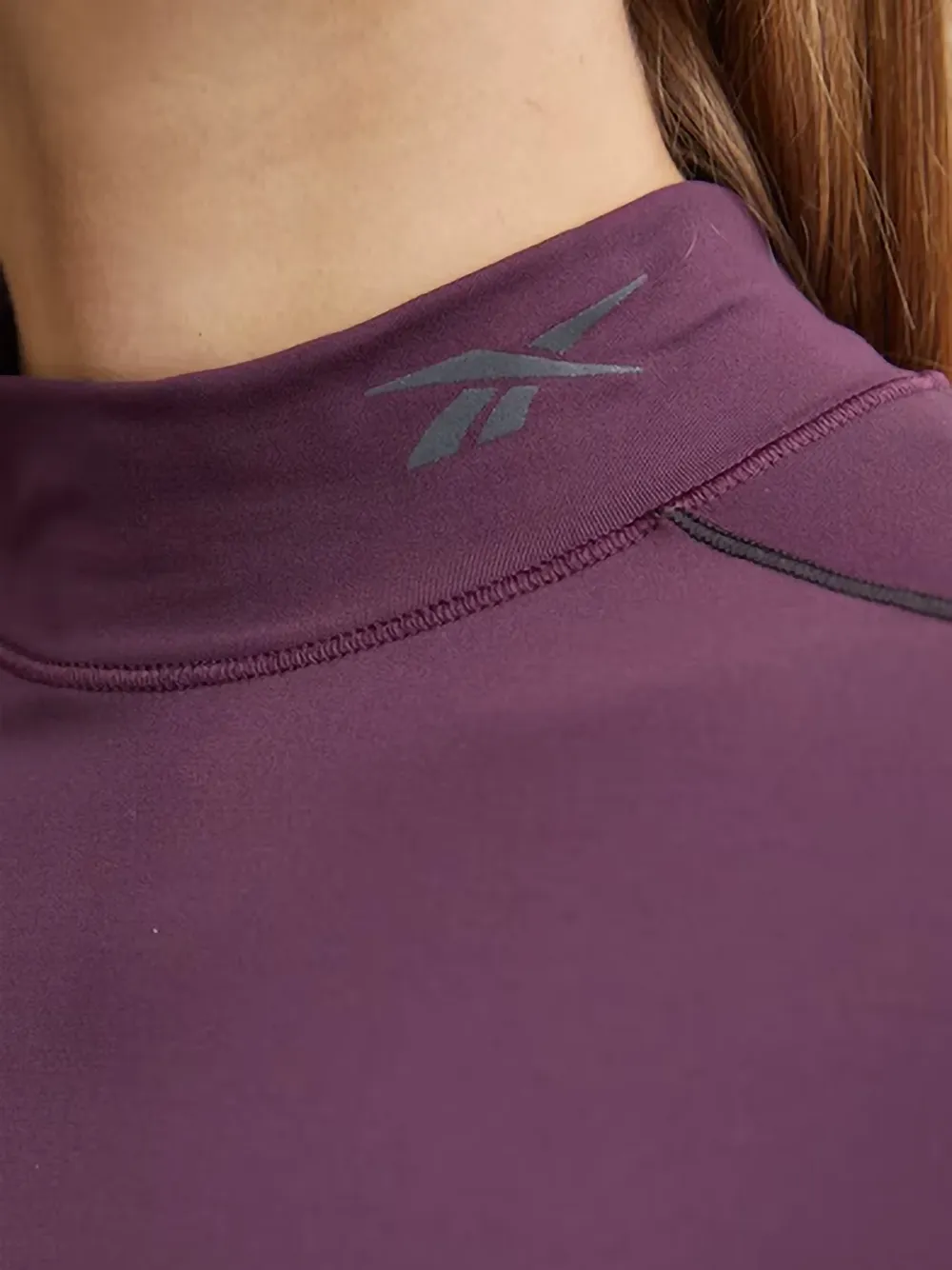 Reebok Top met logodetail en ronde hoge hals Paars