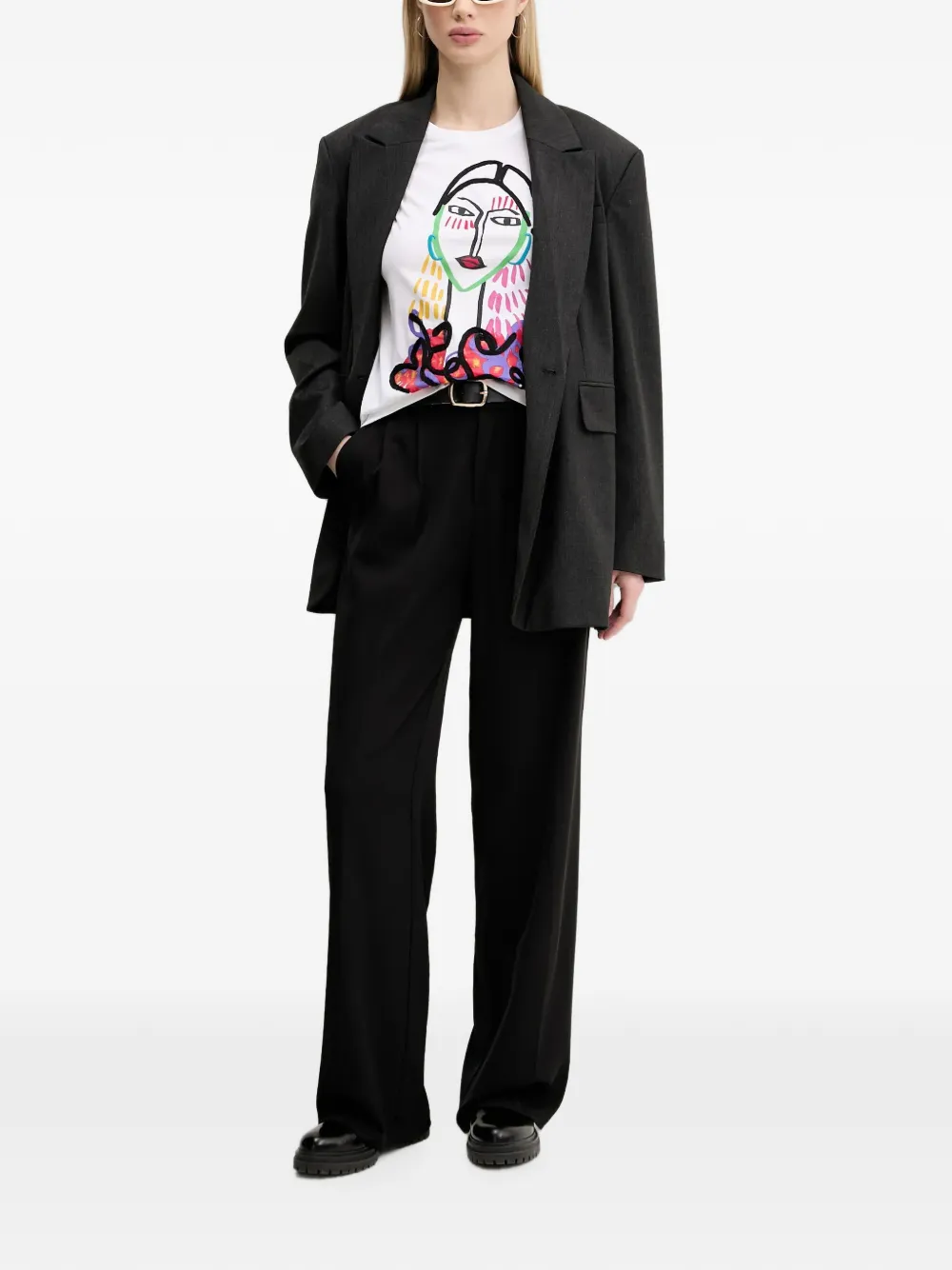 Desigual T-shirt met print Wit