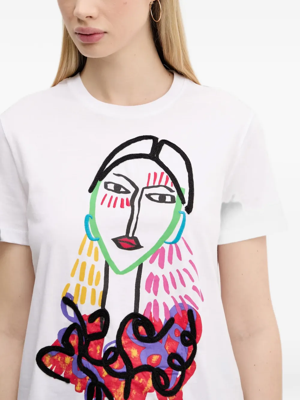 Desigual T-shirt met print Wit