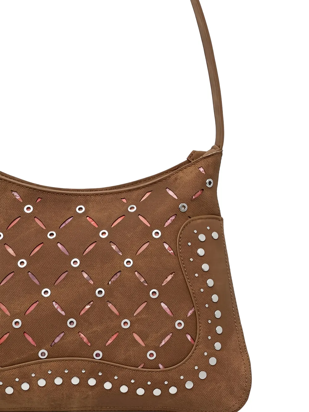 Desigual Crossbodytas met studs en uitgesneden details Bruin