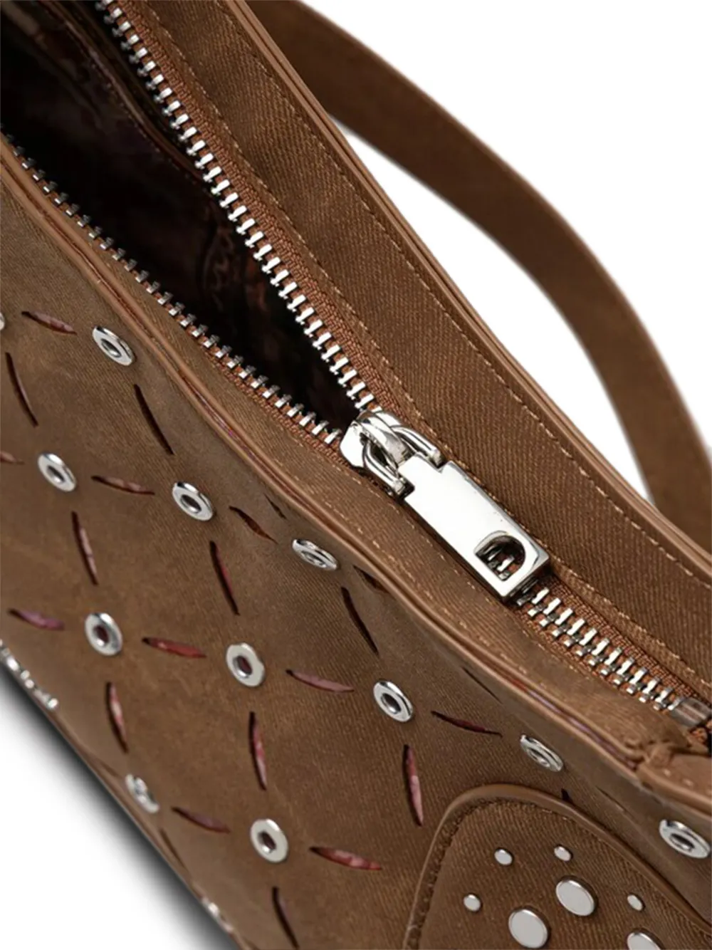 Desigual Crossbodytas met studs en uitgesneden details Bruin