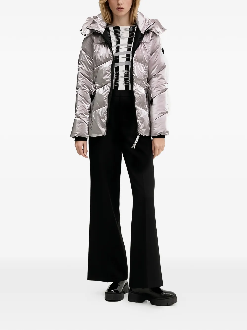 Desigual Mikado gestreepte gebreide trui Wit