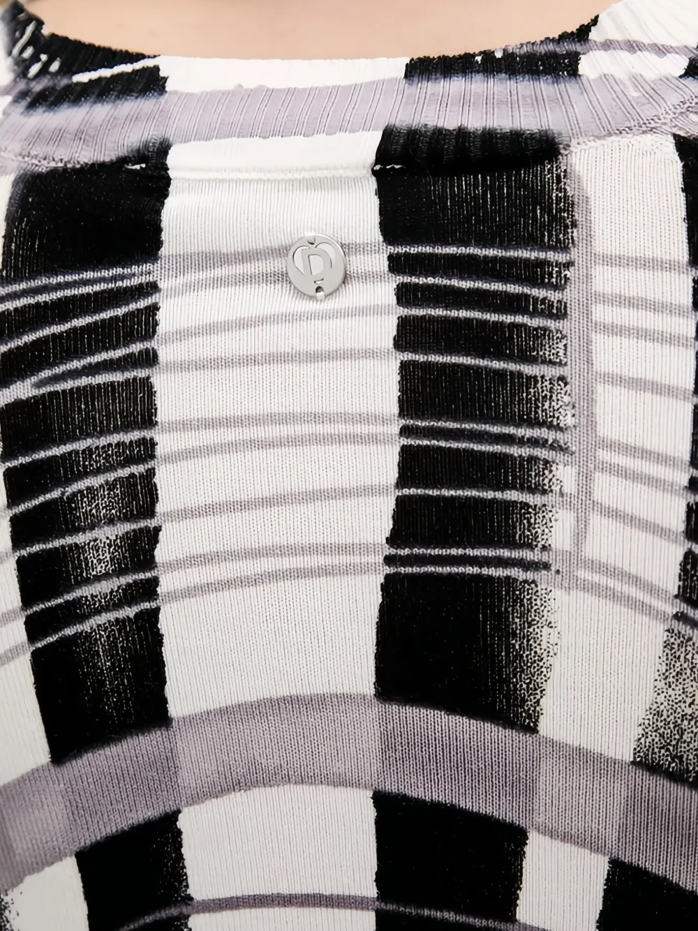 Desigual Mikado gestreepte gebreide trui Wit