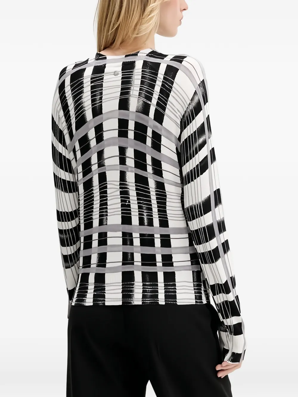 Desigual Mikado gestreepte gebreide trui Wit