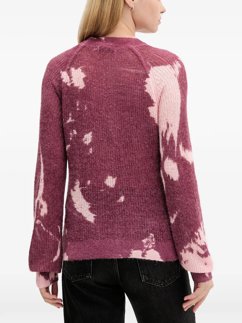 Desigual Hyder mottled crew-neck sweater Roze