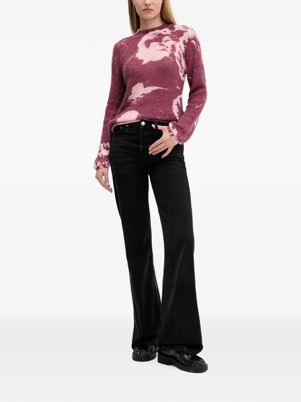 Desigual Hyder mottled crew-neck sweater Roze