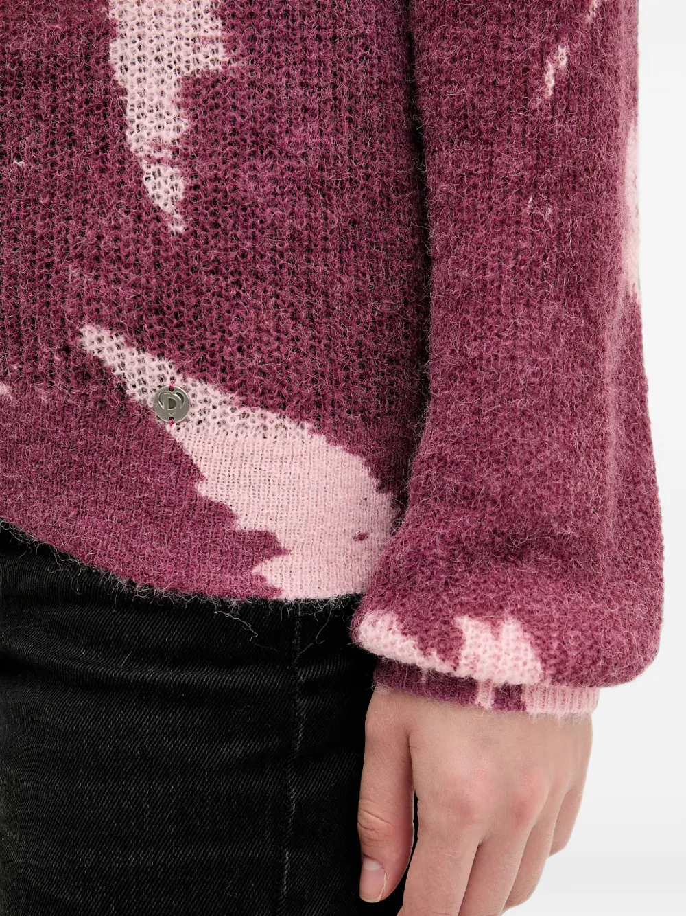 Desigual Hyder mottled crew-neck sweater Roze