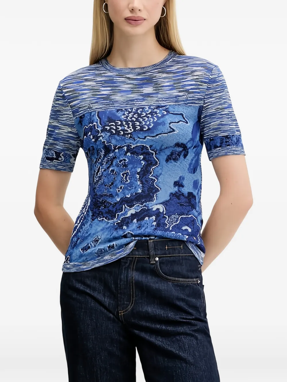 Desigual floral short-sleeve top - Blu