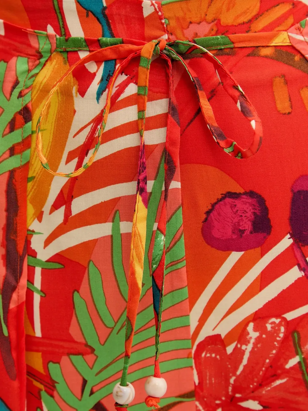 Desigual tropical-print wide-leg trousers Rood
