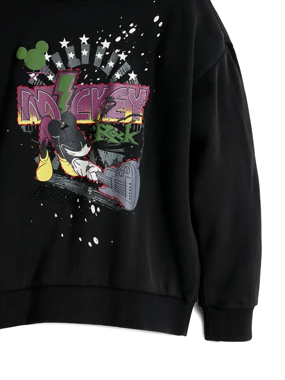 Desigual Sweater met grafische print en capuchon Zwart
