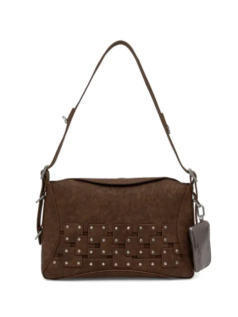 Desigual embossed studded satchel bag