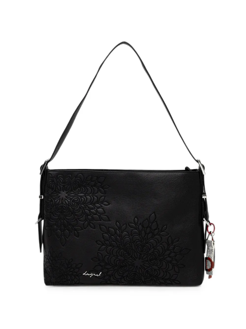 Desigual Borsa a tracolla con ricamo a fiori - Nero