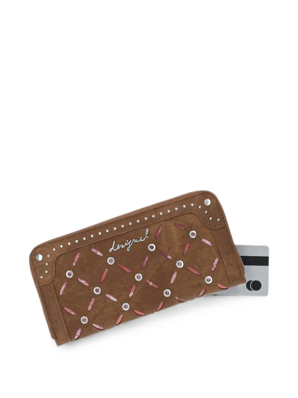 Desigual Portemonnee met studs Bruin