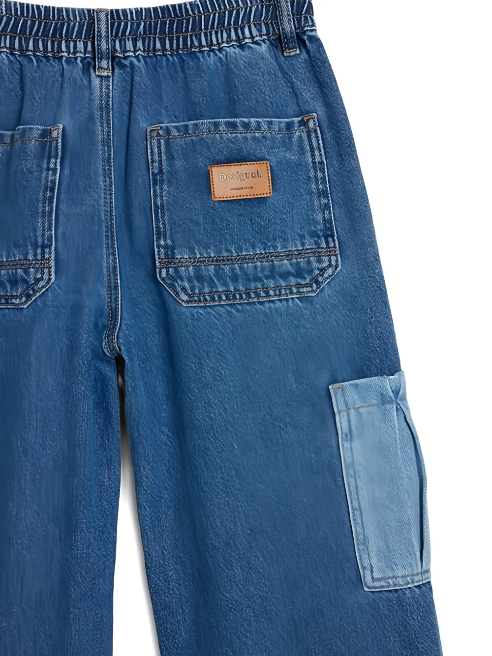  Desigual Vaqueros Elásticos Con Diseño Patchwork - Azul 