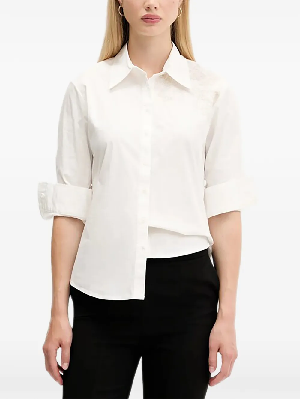 Desigual BROIDFLO embroidered shirt - Bianco