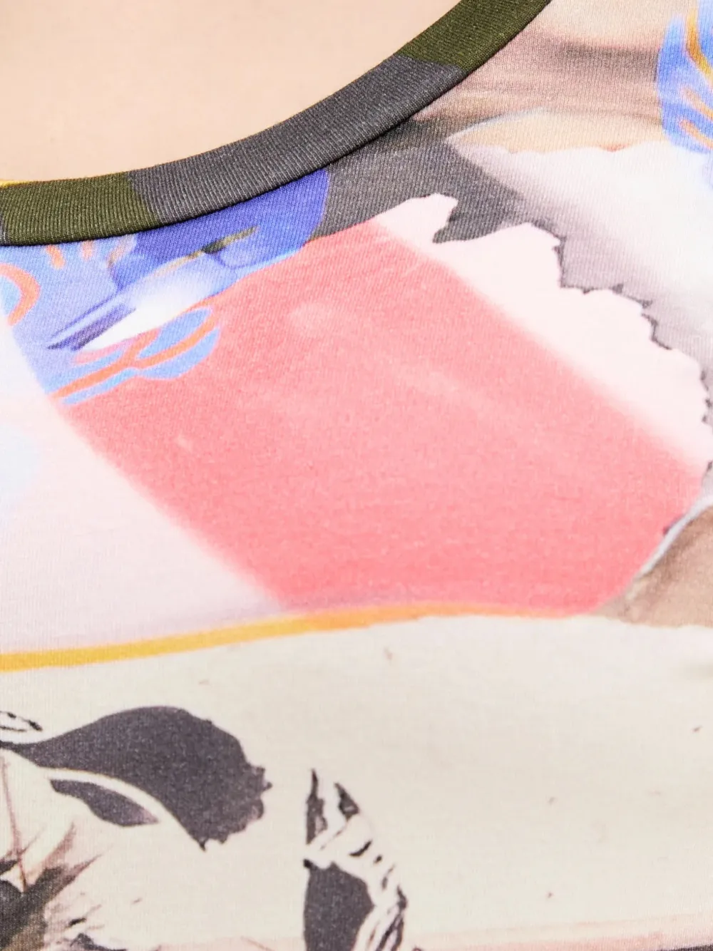 Desigual Collage T-shirt met grafische print Beige