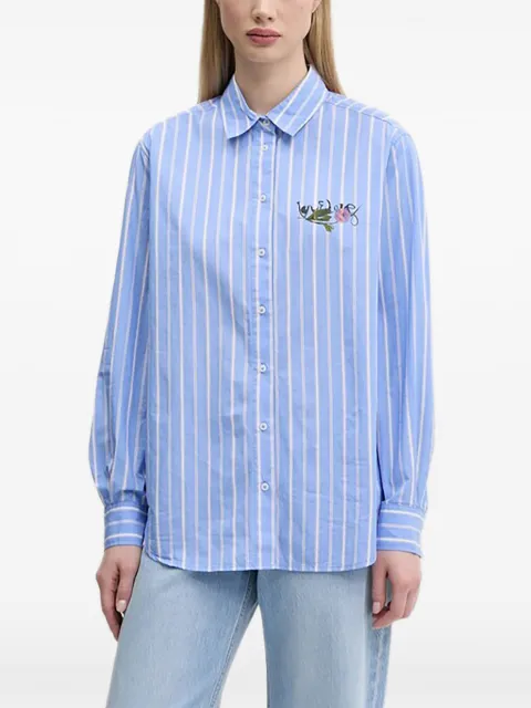 Desigual striped floral-detail shirt