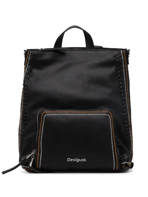 Desigual medium contrast-stitch braided-trim backpack
