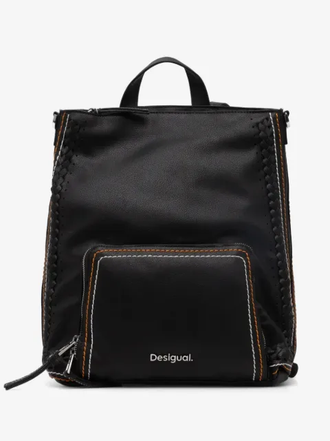 Desigual sac à dos médium à coutures contrastantes et finitions tressées