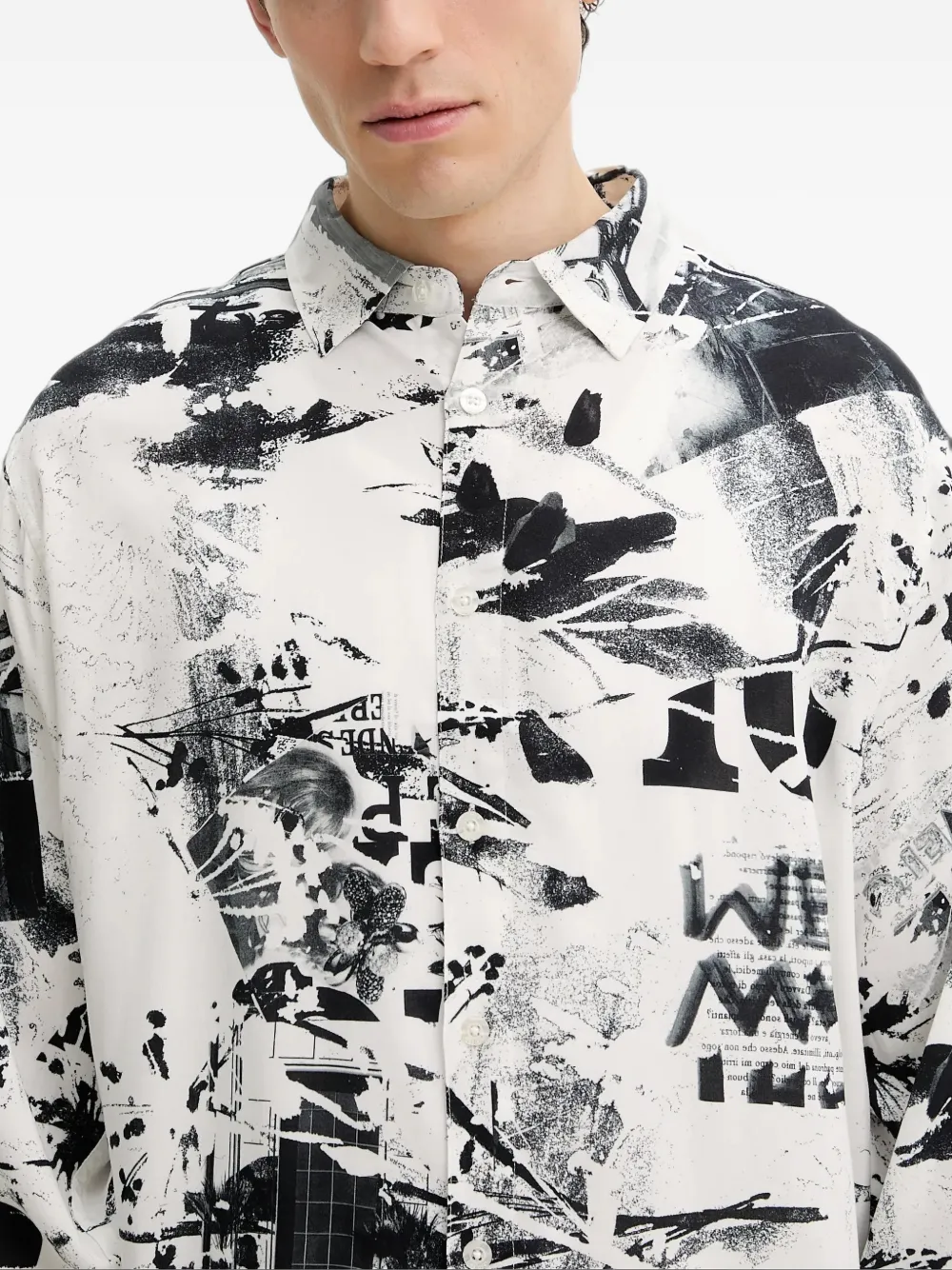 Desigual Overhemd met grafische print Wit